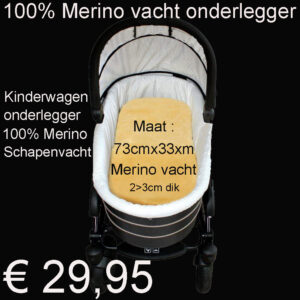 SCHAPENVACHT 73cm x 33cm 100% MERINO Kinderwagen onderlegger 2>3cm dik € 29,95